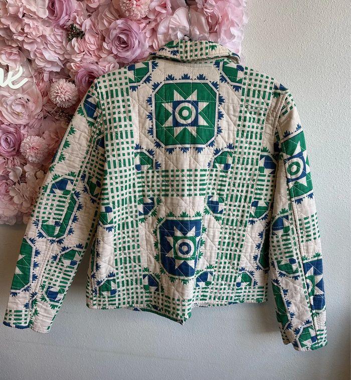 Surchemise Zara matelassée à motifs bleu et vert, taille XS, neuve - photo numéro 6