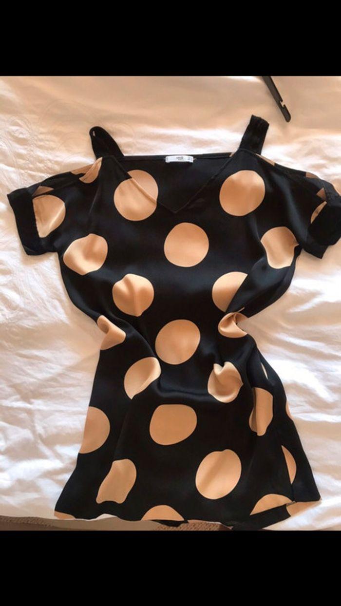 Robe à pois noir /doré Mango - photo numéro 3