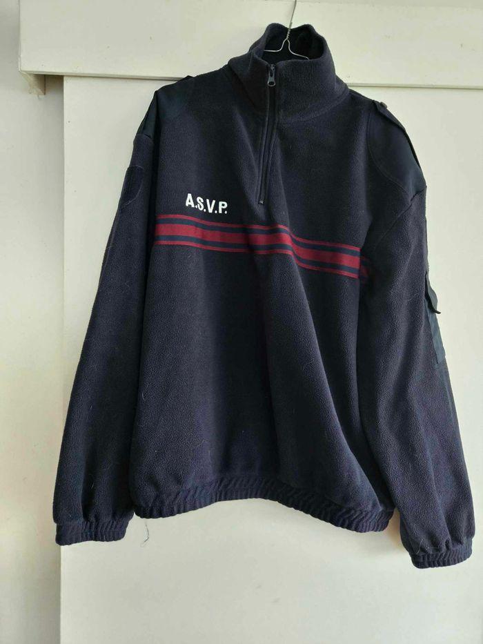 Pull polaire ASVP bande bordeaux taille 2xl - photo numéro 1