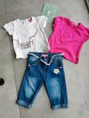 Lot ensemble t-shirts jean-bébé fille-6mois