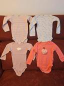 Lot de 4 bodies manches longues, taille 24/36 mois, 86/92 cm