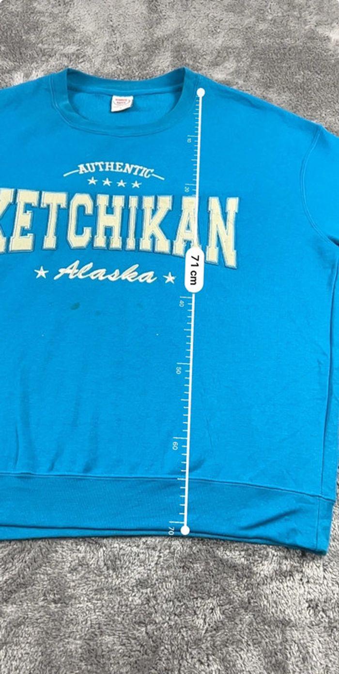 👕 Sweat Ketchikan Alaska Logo brodé Bleu Taille L 👕 - photo numéro 3