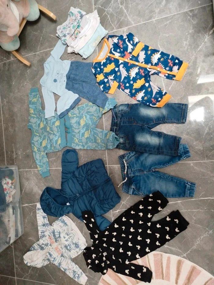 Lot complet vêtements bébé garçon 6 mois hiver manteau doudoune combi jean ensemble body pyjama