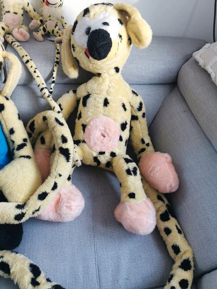 Lot de 4 peluches marsupilami ajena André Franquin jaune et noir à pois vintage - photo numéro 3