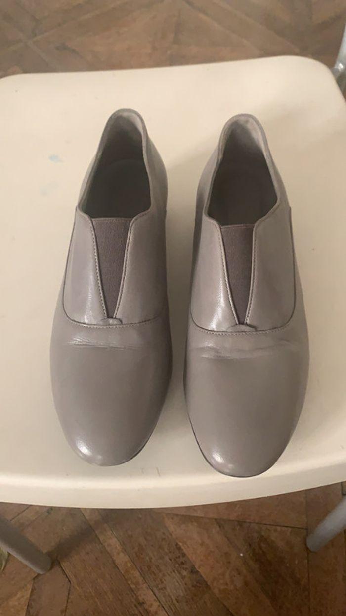 Chaussures en cuir grises, taille 36, Gérard Darel - photo numéro 1