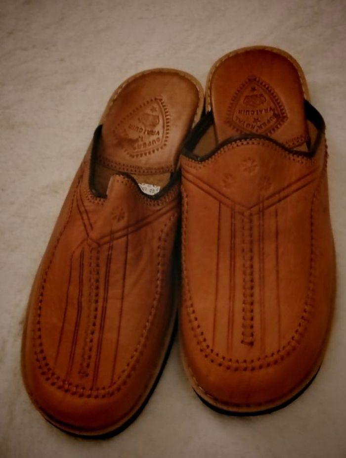 Chaussures, sandales ou nu-pied en cuir Camel - photo numéro 3