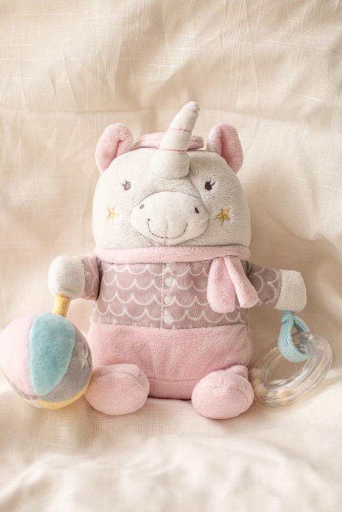 Peluche hochet licorne rose, Mots d'Enfants - photo numéro 1