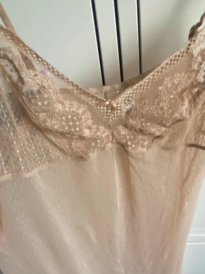 Lejaby nuisette combinette taille 2 résille et dentelle beige rosé - photo numéro 2