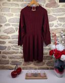 Robe pull en tricot torsadé bordeaux Femme taille 52 marque Boohoo 🍓