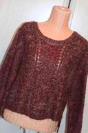 Pull  Bordeaux  chiné  - Jennyfer -  Taille  S