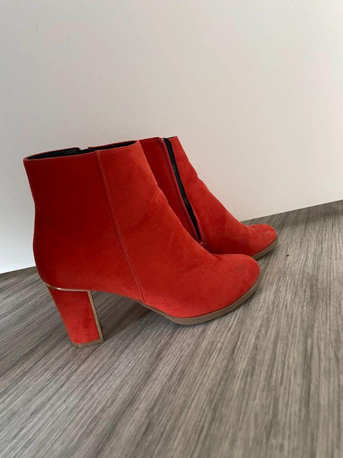 Bottines rouge/orange chaussea - photo numéro 5