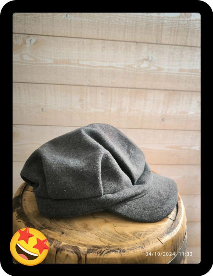 Casquette Gavroche grise femme Herlaine Paris taille 59 - photo numéro 4