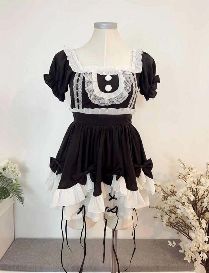 Robe noire style Cosplay Lolita maid cute Kawaii - photo numéro 3