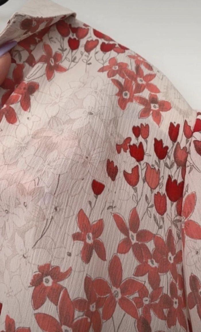 Chemise à fleur vintage, Françoise de France, taille 48 très bon état - photo numéro 5