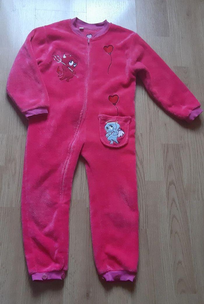 Pyjama chaud 1 pièce rose/ Onesie zonder voeten meisje 6jaar - photo numéro 2