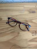 Lunettes enfant rouge (et teinte de violet) monture plastique