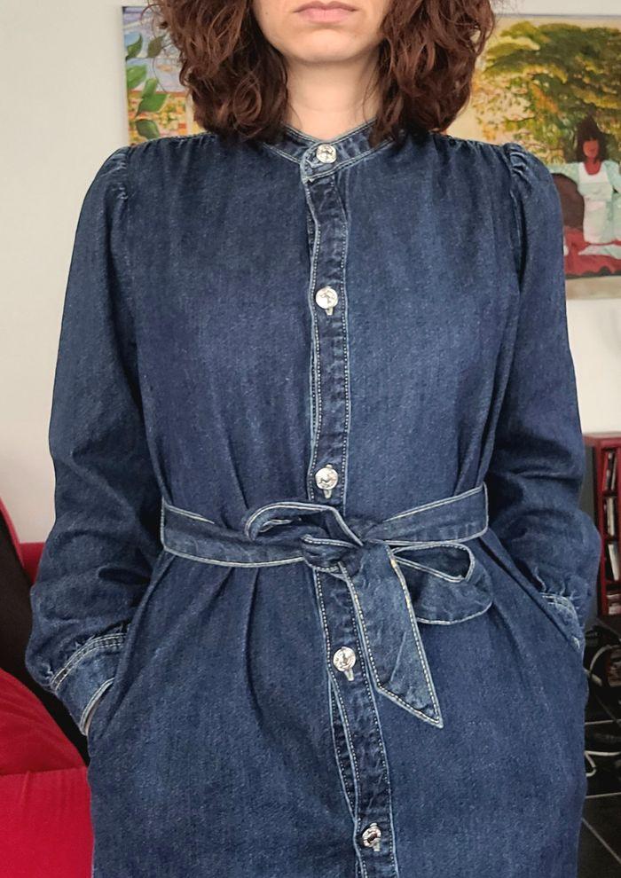 Robe ceinture denim jean rétro 36 - photo numéro 2