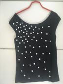 Bustier noir pois argent