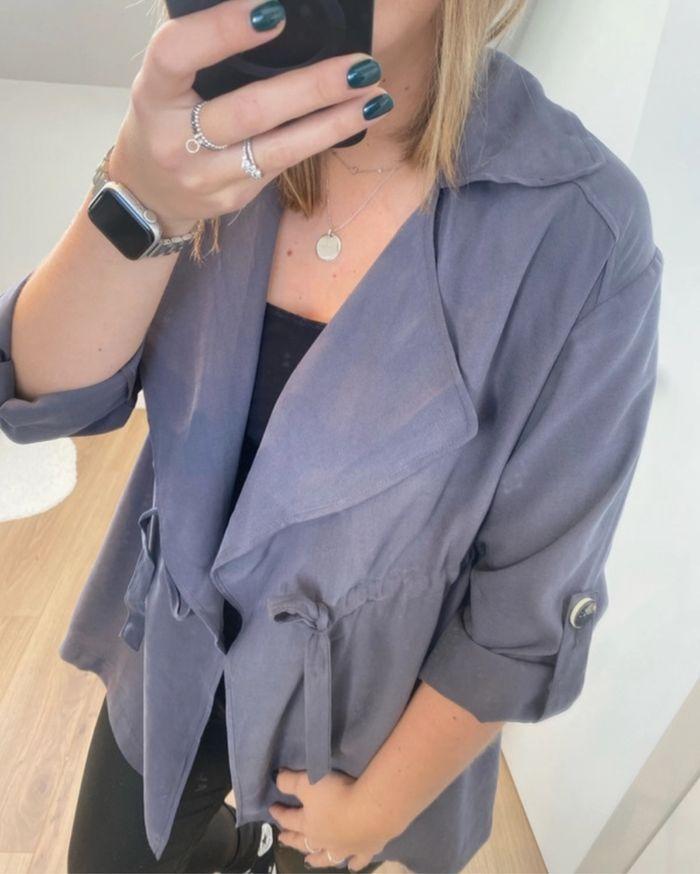 Veste fluide gris/bleu - photo numéro 2