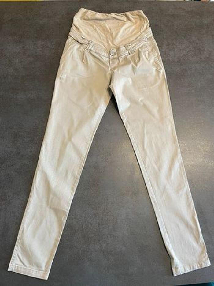 Pantalon colline/verbaudet beige grossesse type chino taille 34 - photo numéro 1