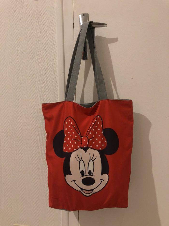 Sac tote bag en tissu très épais et solide avec fermeture zippée et tête de Minnie Mouse - photo numéro 14