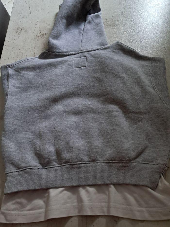 Sweat à capuche Zara gris chiné - photo numéro 4