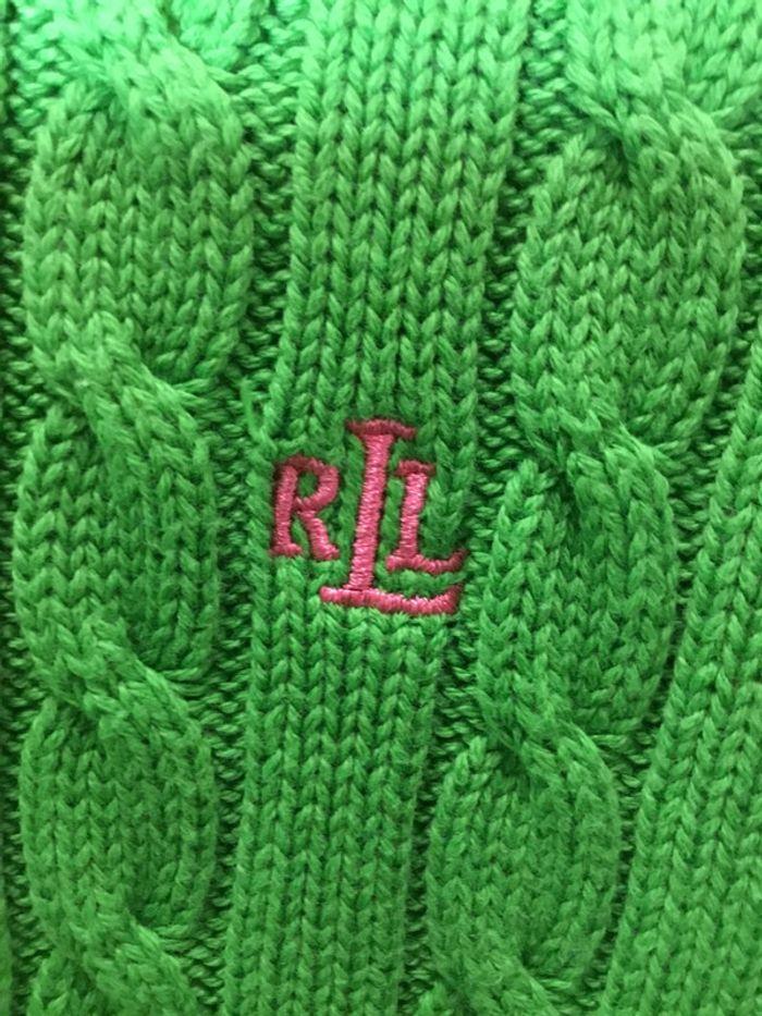 Pull col rond torsadé pour femme Lauren Ralph Lauren vert pomme taille L 067 - photo numéro 3