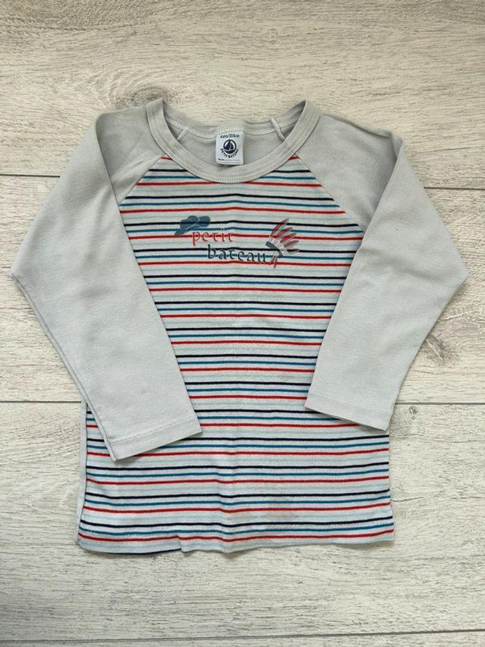 T-shirt manches longues petit bateau 4 ans - photo numéro 1