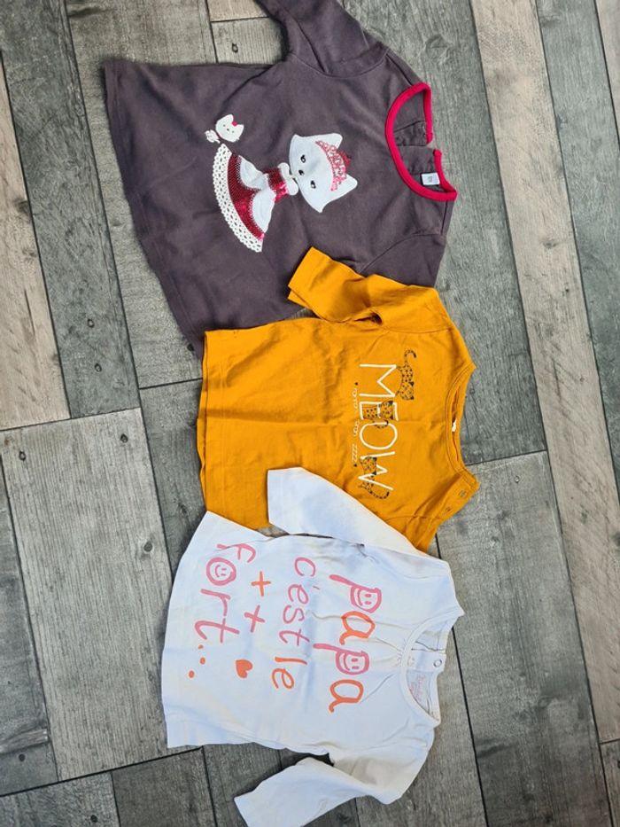 Lot 7 t-shirts manche longue 6 mois fille - photo numéro 1