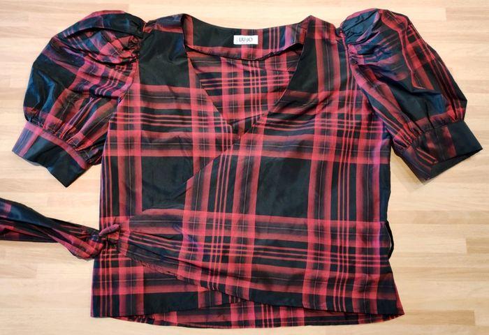 Blouse cache-cœur carreaux noir/rouge, liu-jo t.40/42 - photo numéro 9