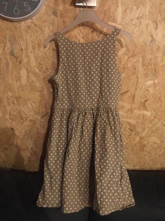 Robe vintage beige à pois - taille M - photo numéro 2