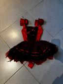 Robe de déguisement Diable / Diablesse - Rouge & Noir - 3/4 ans