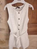 Combishort blanche broderie anglaise 4ans