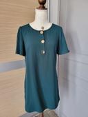 Robe manches courtes verte sapin Camaïeu taille M