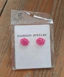 Boucles d'oreilles neuves fleurs roses