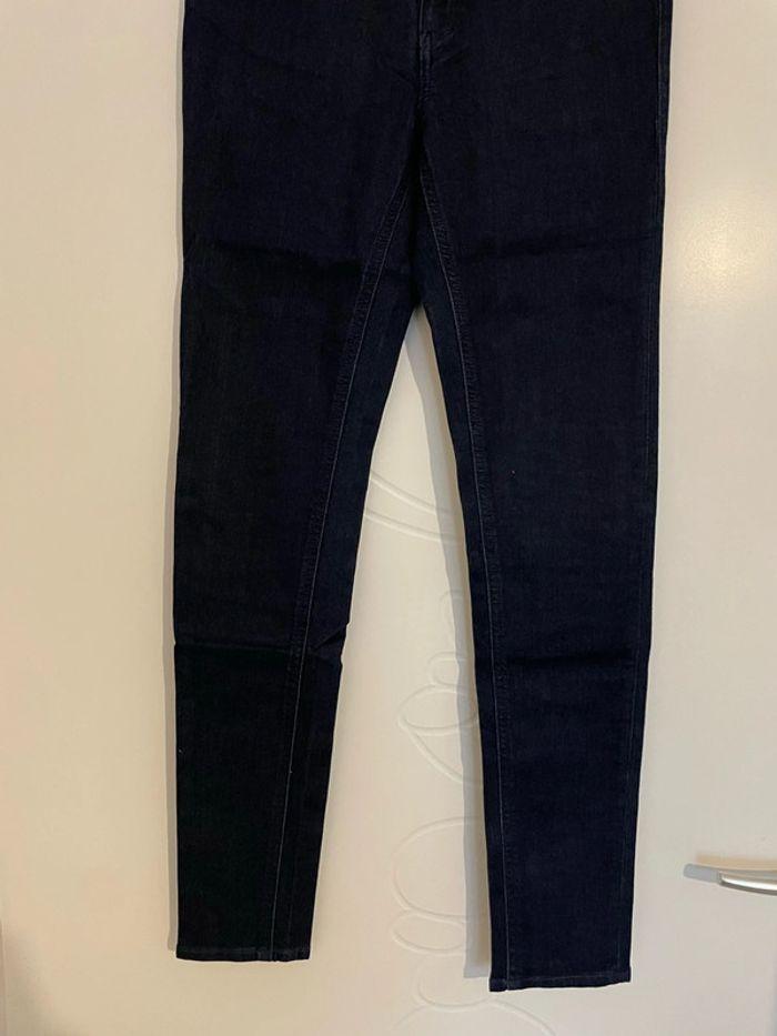 Pantalon jean extensible bleu foncé taille haute coupe skinny neuf kiabi taille 36 - photo numéro 3