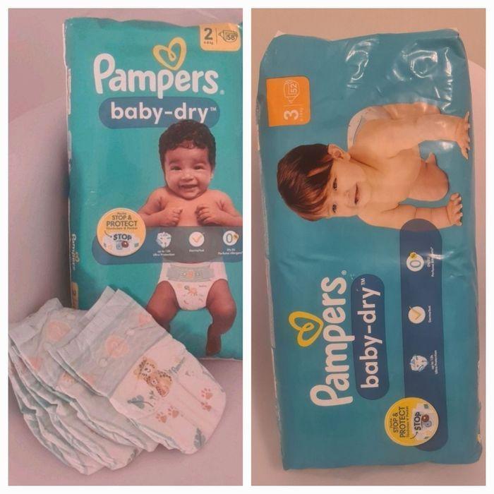 Lot taille 2 et 3 pampers baby-dry