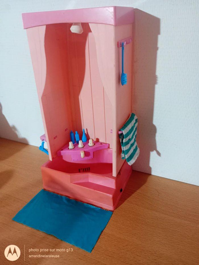 Salle de bain Douche avec socle inclus et étagère miroir Barbie zima vintage - photo numéro 3