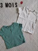 T-shirts manches courtes Kiabi garçon 3 mois ×2