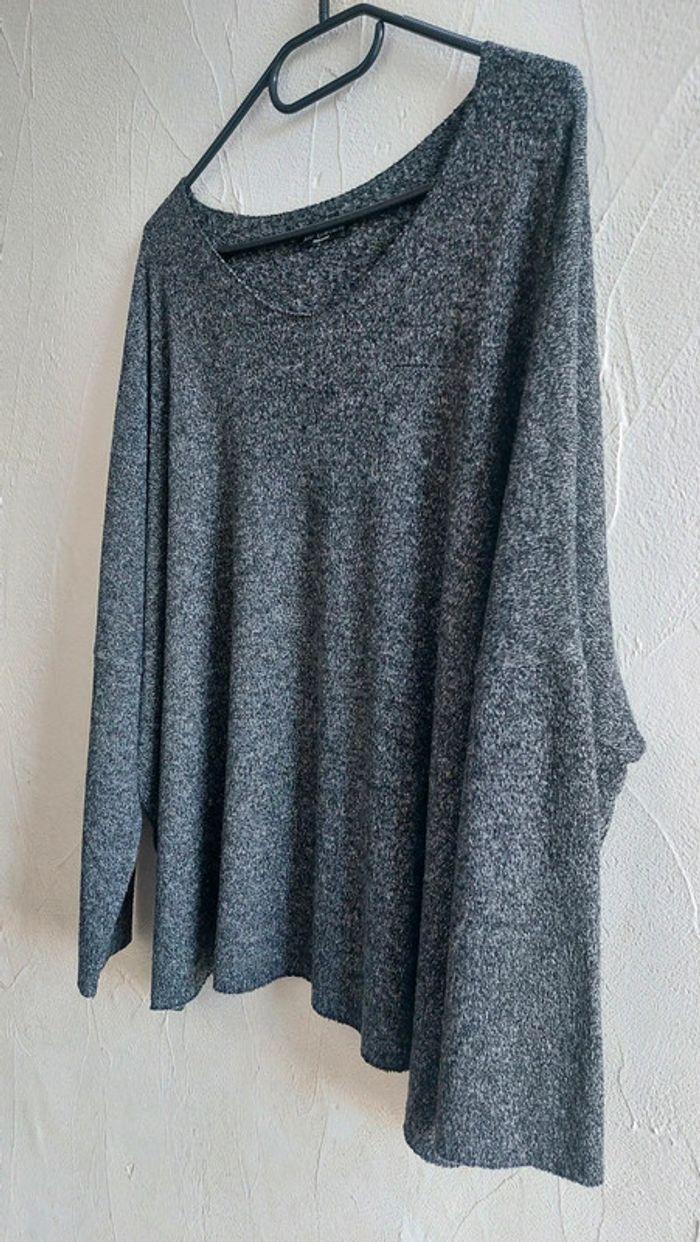 Pull grande taille gris chiné - photo numéro 2