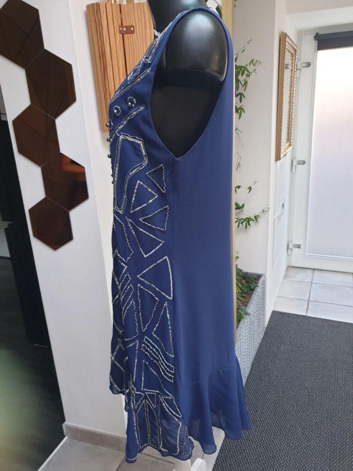 Ice cube robe bleu à motifs argenté taille 46 - photo numéro 16