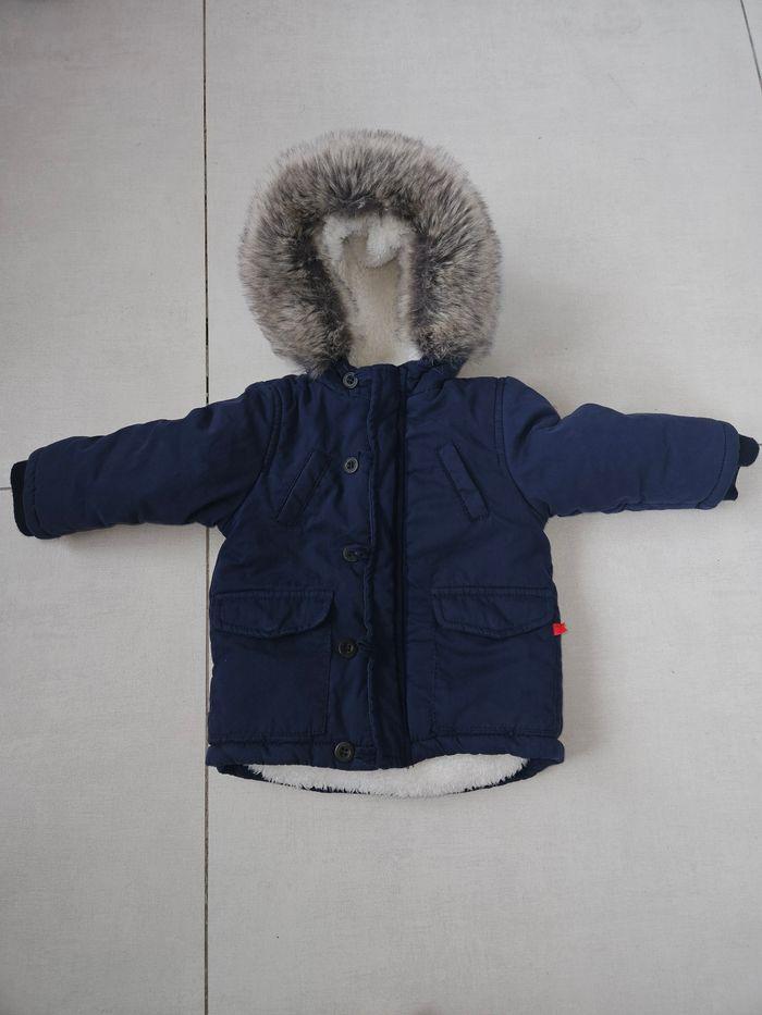 Parka doublée bleu taille 12 mois - photo numéro 1