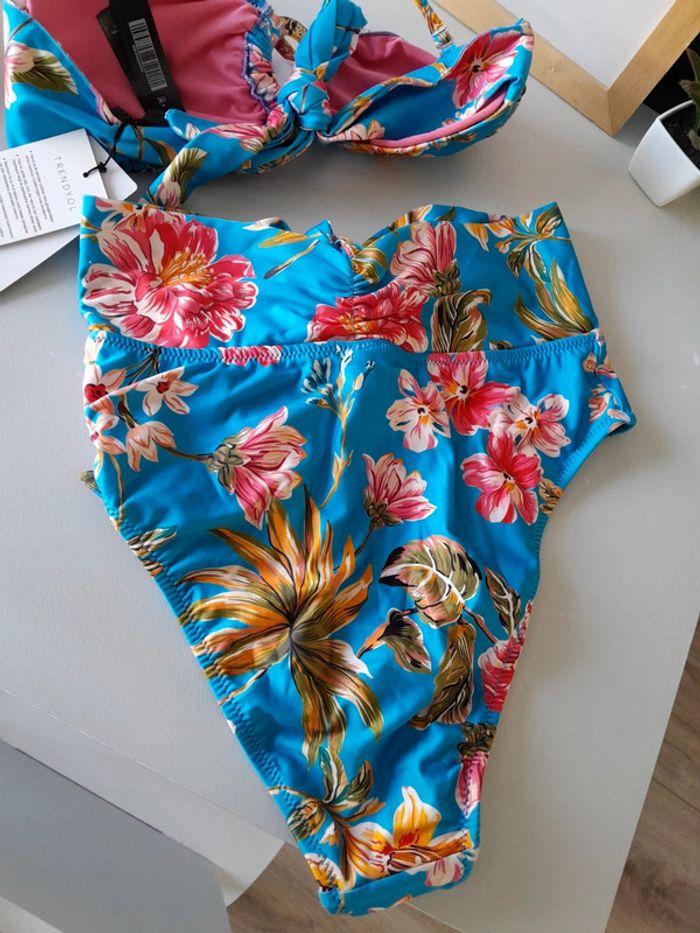 Maillot de bain tropical deux pièces taille haute 38 - photo numéro 6