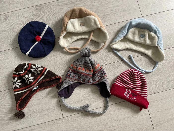 Lot de 6 bonnets hiver taille 6-12 mois, 47cm - photo numéro 1