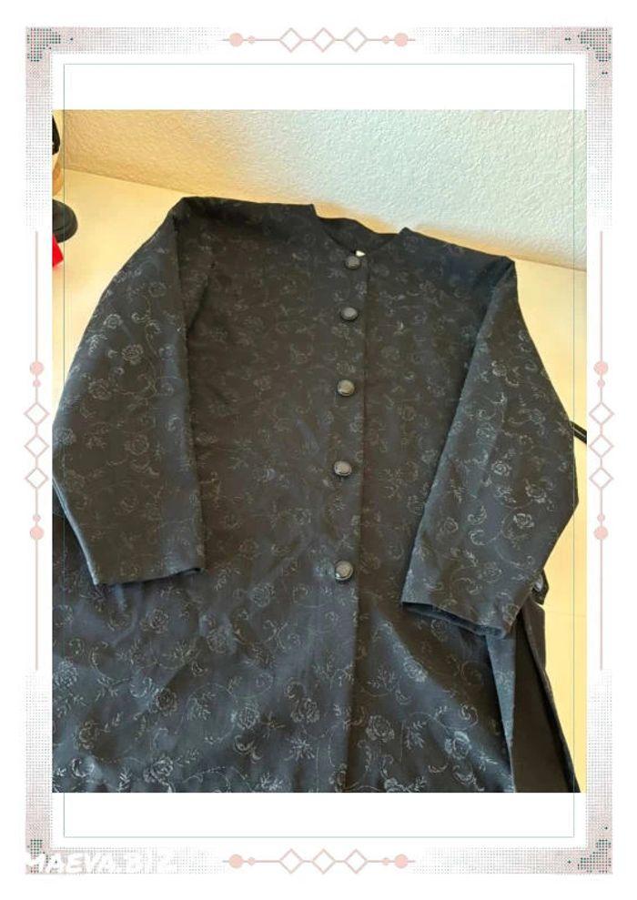 Veste noir à motif vintage 80s taille 48/50 fendu côté légère souple - photo numéro 3