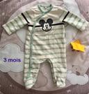 Pyjama coton Mickey 3 mois