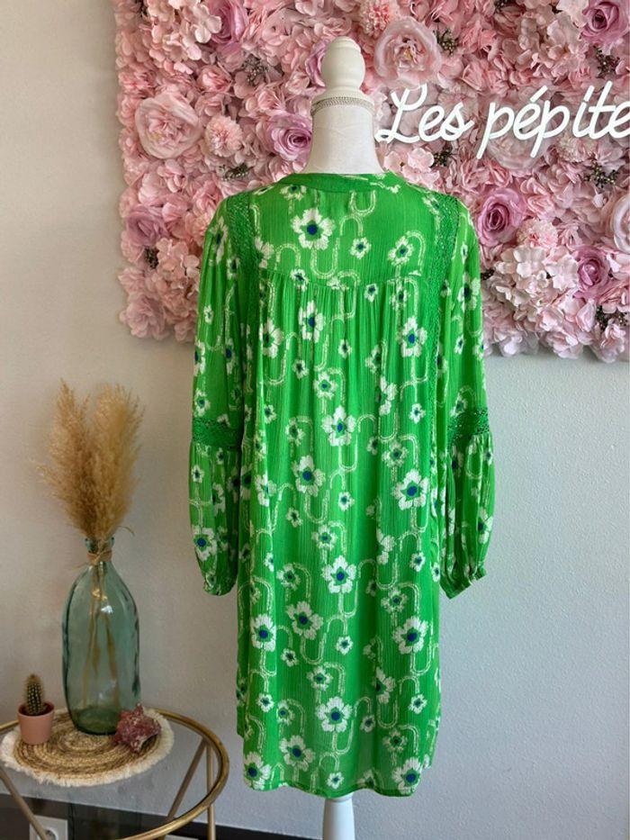 Robe estivale fluide verte à motifs fleuris taille U - ChicoSoleil - photo numéro 6