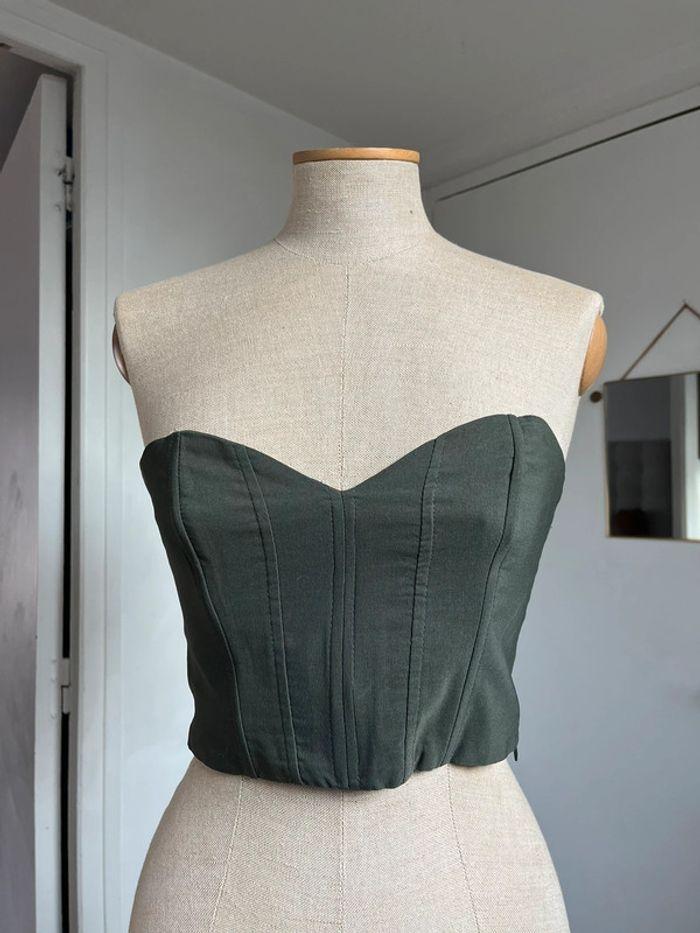 Bustier Zara vert kaki XS - photo numéro 1