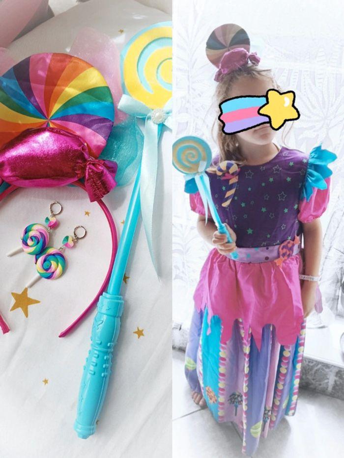 Robe Candy crush déguisement costume bonbon sucette sweet confiserie princesse arc ciel rainbow 8 10 - photo numéro 1