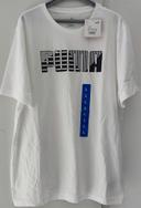 T-shirt blanc marque Puma pour homme taille L. T-shirt manches courtes